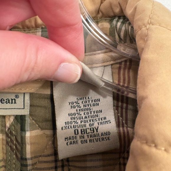 Vintage LL Bean Quilted Khaki Farmhouse Barn Coat Size Large - Picture 3 of 16